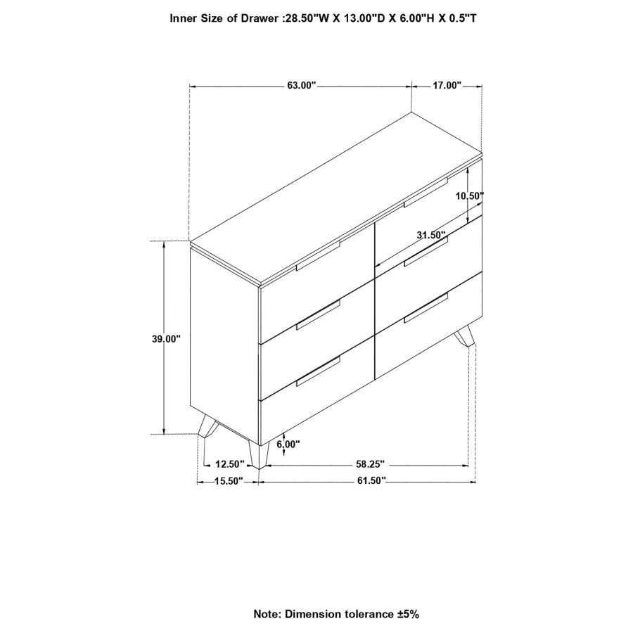 Nathan Grey Dresser - furniture place usa