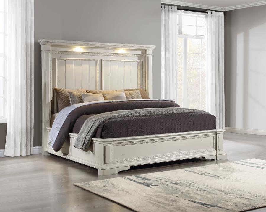 Evelyn White Eastern King Bed - furniture place usa