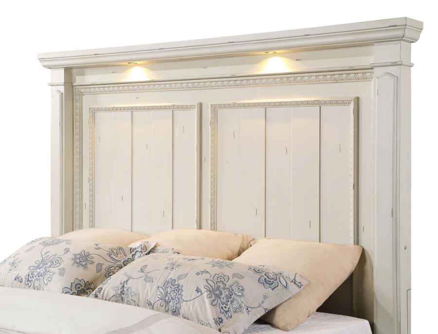 Evelyn White Eastern King Bed - furniture place usa