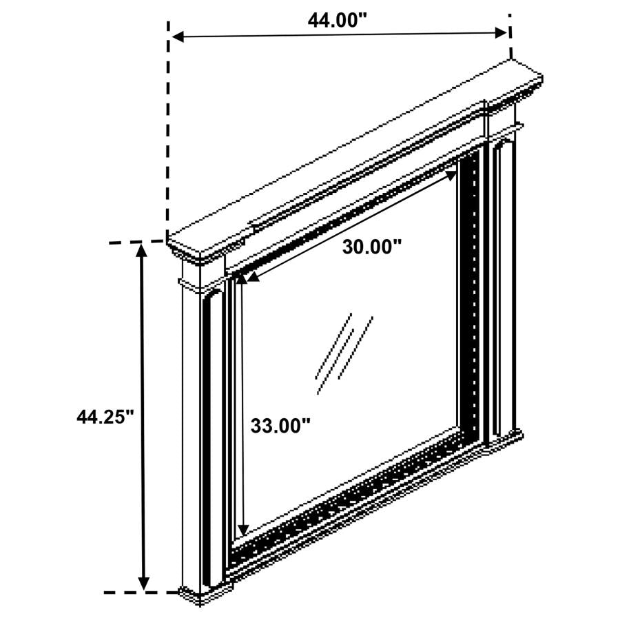 Evelyn White Dresser Mirror - furniture place usa