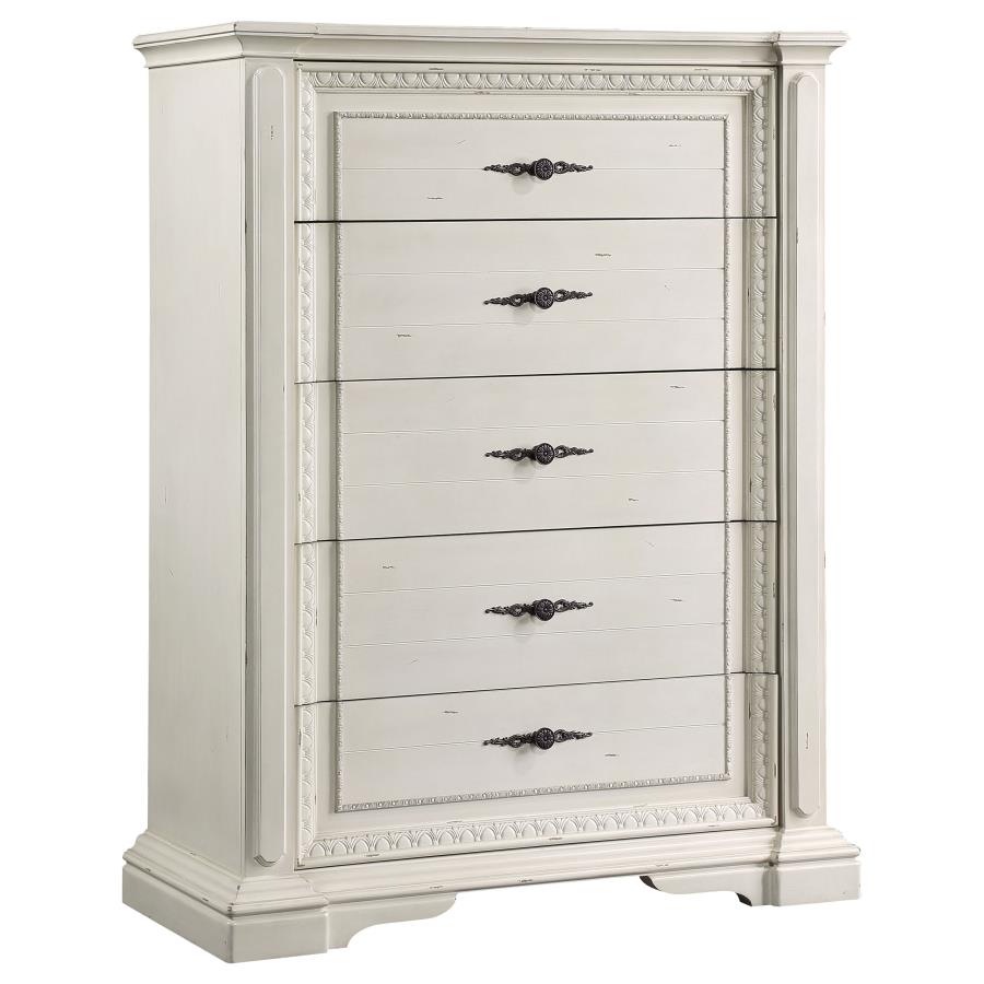 Evelyn White Chest - furniture place usa