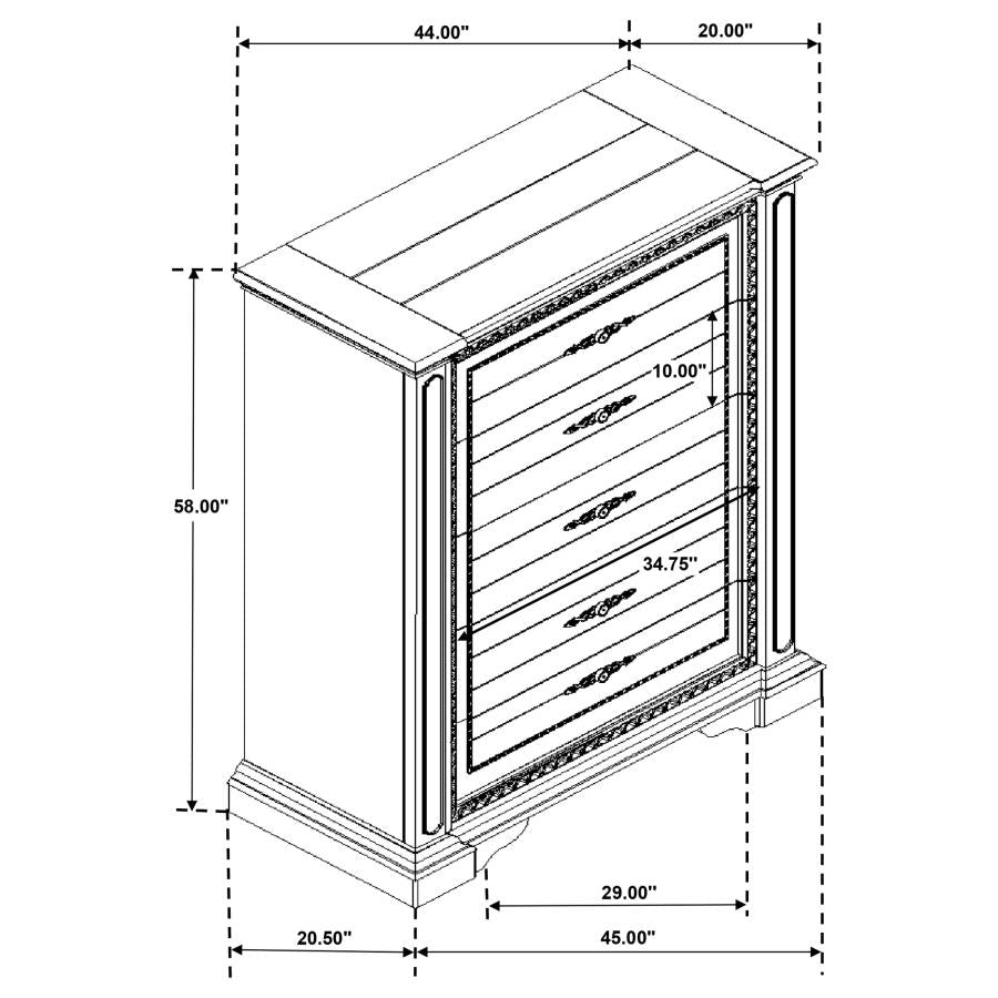 Evelyn White Chest - furniture place usa