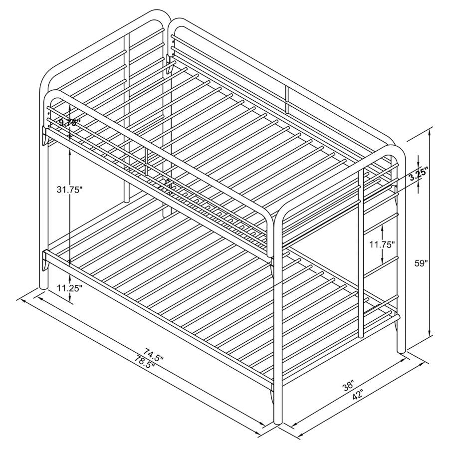 Morgan Blue Twin / Twin Bunk Bed - furniture place usa