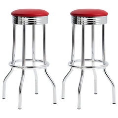 Theodore Red Swivel Bar Stool - furniture place usa