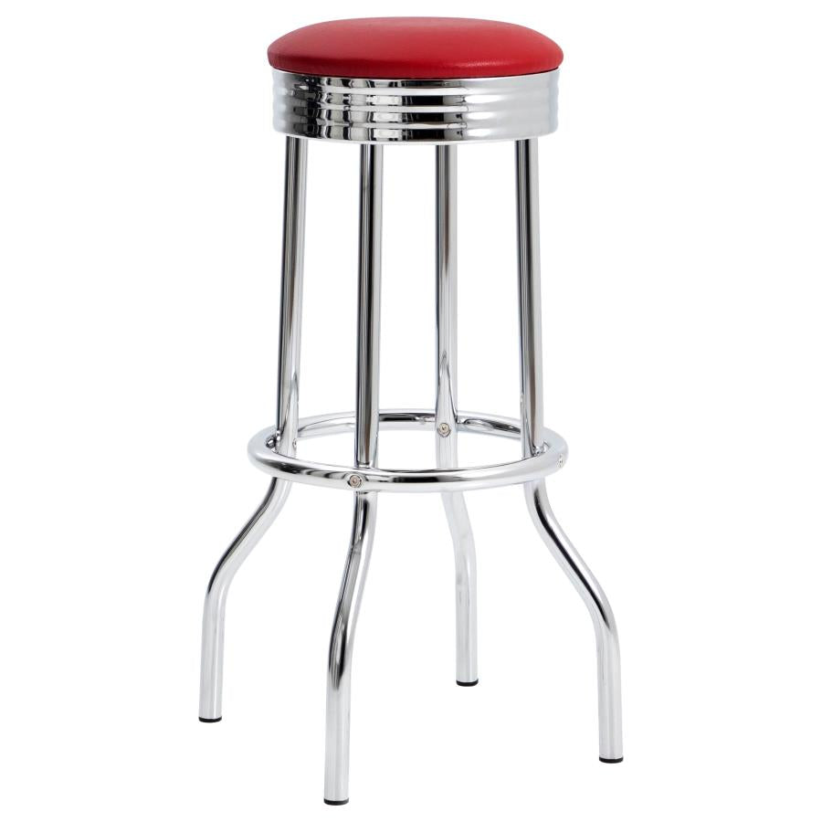 Theodore Red Swivel Bar Stool - furniture place usa