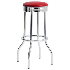 Theodore Red Swivel Bar Stool - furniture place usa