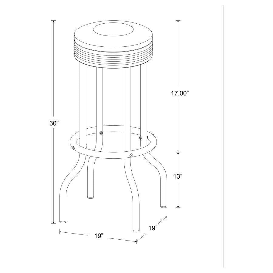 Theodore Red Swivel Bar Stool - furniture place usa