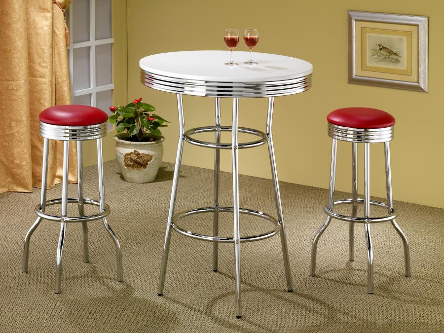 Theodore Red Swivel Bar Stool - furniture place usa