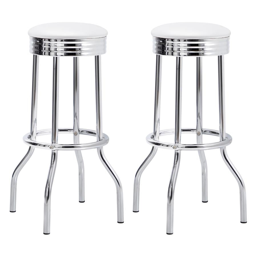 Theodore White Swivel Bar Stool - furniture place usa