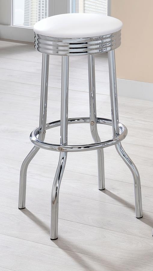 Theodore White Swivel Bar Stool - furniture place usa