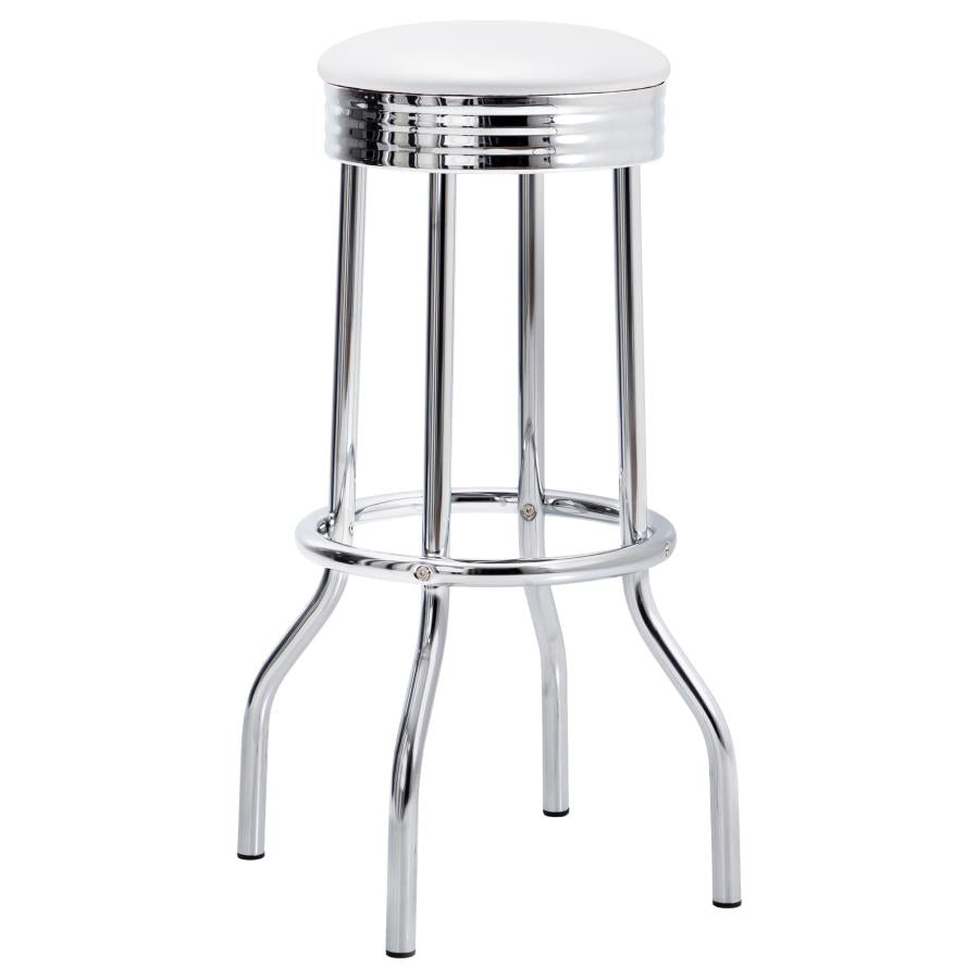 Theodore White Swivel Bar Stool - furniture place usa