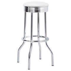 Theodore White Swivel Bar Stool - furniture place usa
