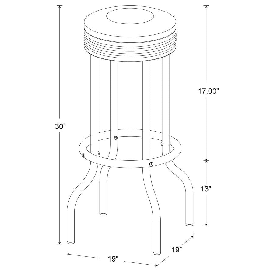 Theodore White Swivel Bar Stool - furniture place usa