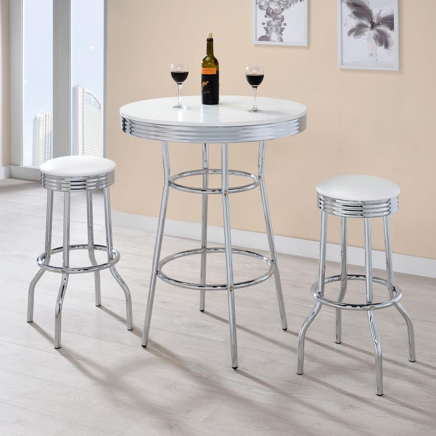 Theodore White Bar Table - furniture place usa