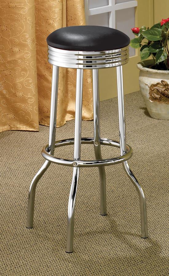 Theodore Black Swivel Bar Stool - furniture place usa