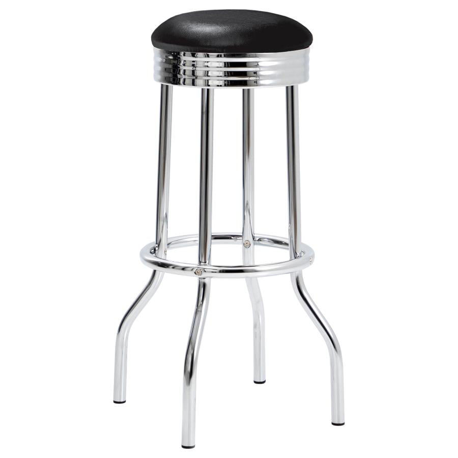 Theodore Black Swivel Bar Stool - furniture place usa