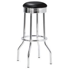 Theodore Black Swivel Bar Stool - furniture place usa
