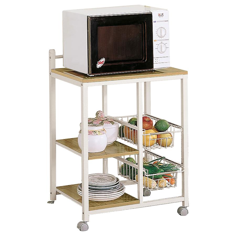 Kelvin White Kitchen Cart - furniture place usa