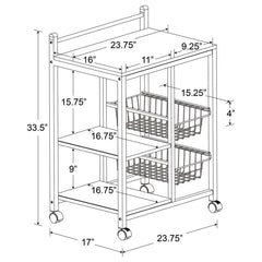 Kelvin White Kitchen Cart - furniture place usa