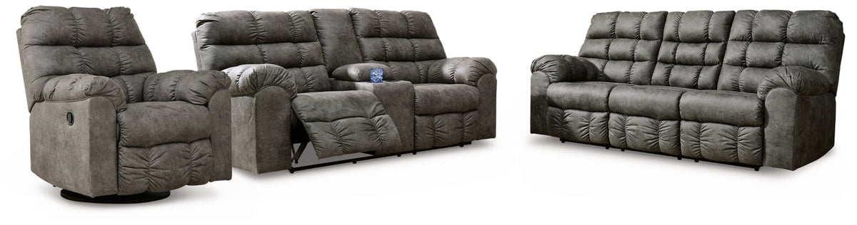 Derwin Sofa, Loveseat and Recliner - furniture place usa