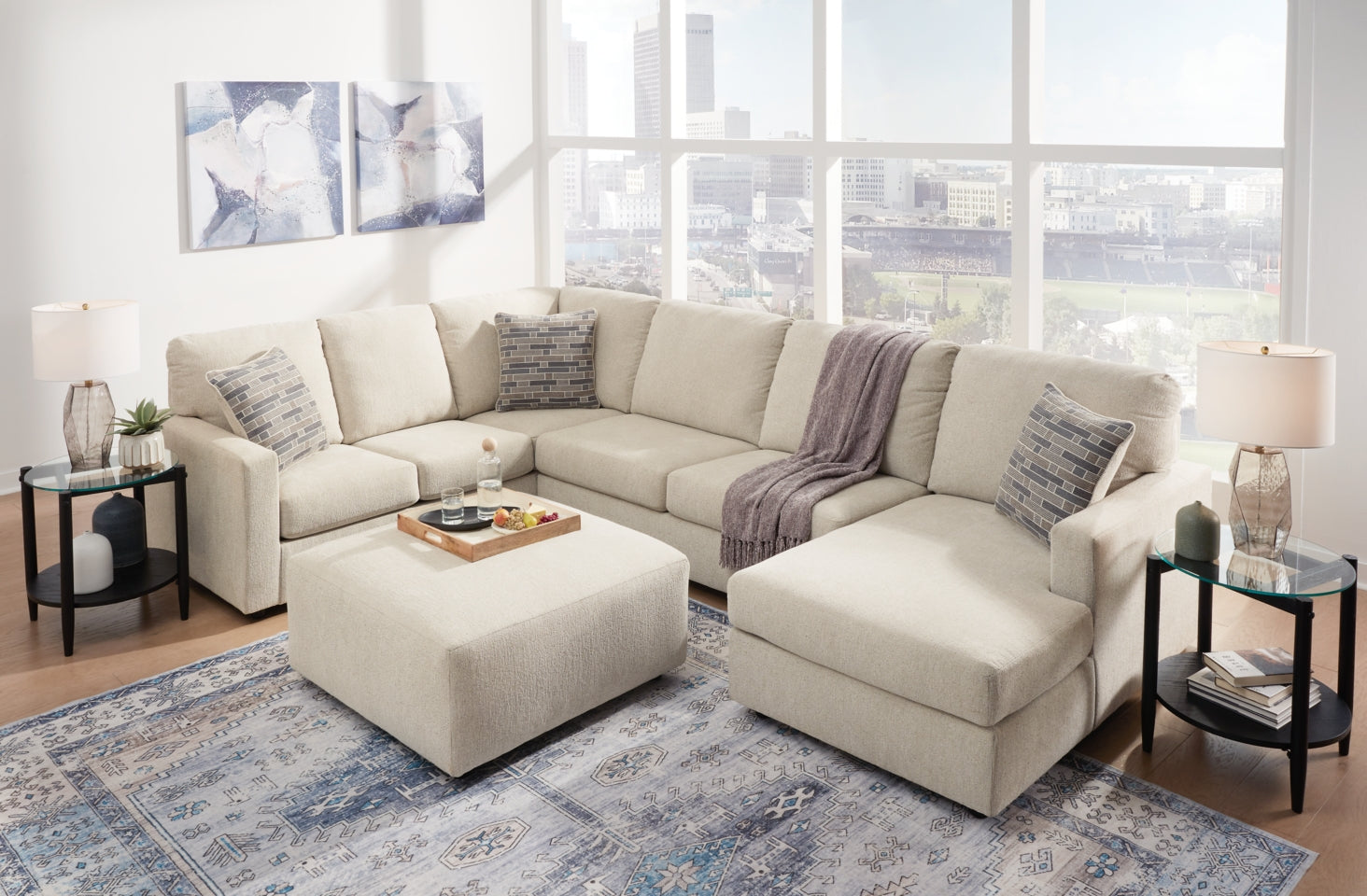 Edenfield 3-Piece Sectional with Ottoman - PKG014853 - furniture place usa