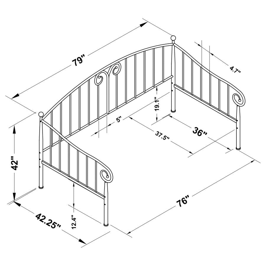 Grover Black Twin Daybed - furniture place usa