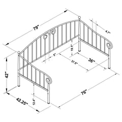 Grover Black Twin Daybed - furniture place usa