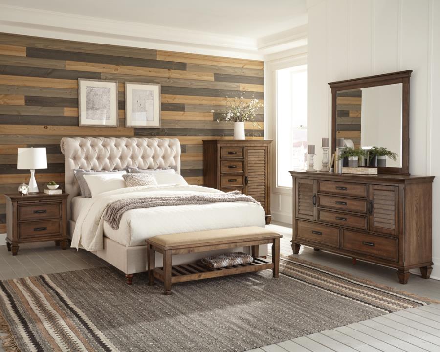 Devon Brown Eastern King Bed 5 Pc Set - furniture place usa