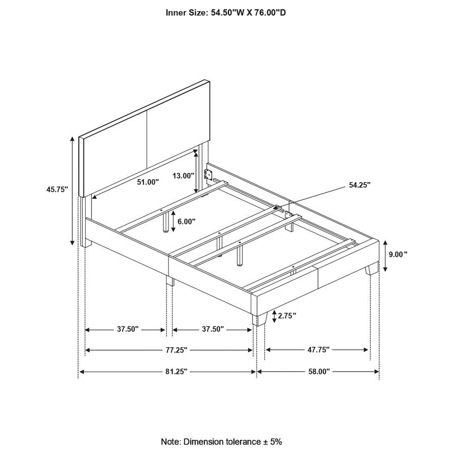 Dorian Black Full Bed - furniture place usa