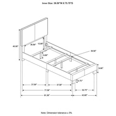 Dorian Black Twin Bed - furniture place usa