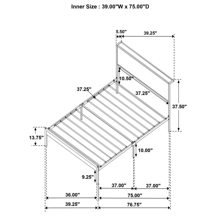 Ricky Brown Twin Bed - furniture place usa