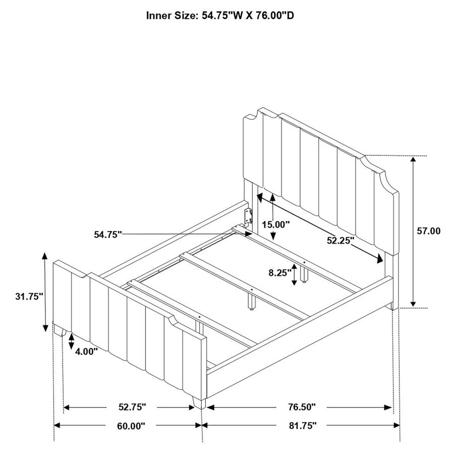 Fiona Grey Full Bed - furniture place usa