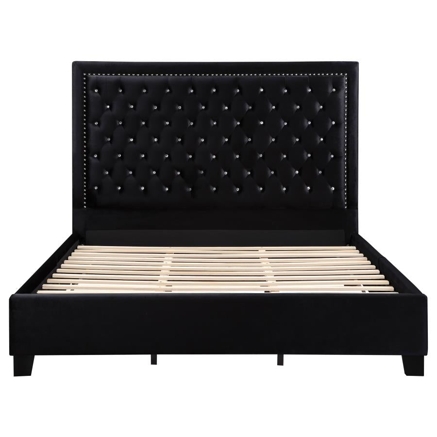 Hailey Black Queen Bed - furniture place usa