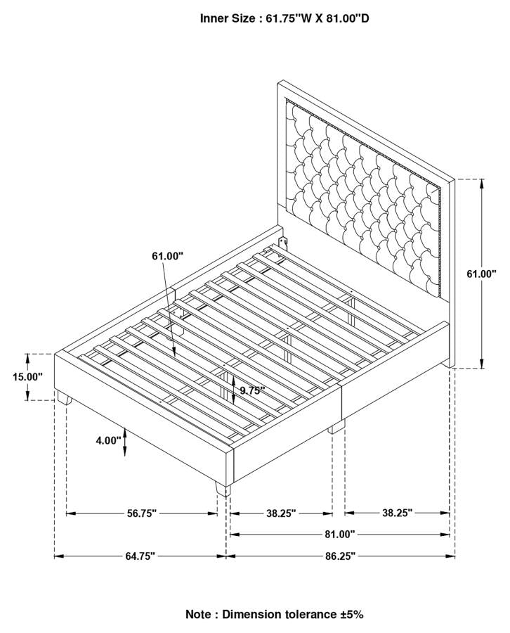 Hailey Black Queen Bed - furniture place usa