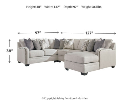Dellara 4-Piece Sectional with Ottoman - PKG001116 - furniture place usa