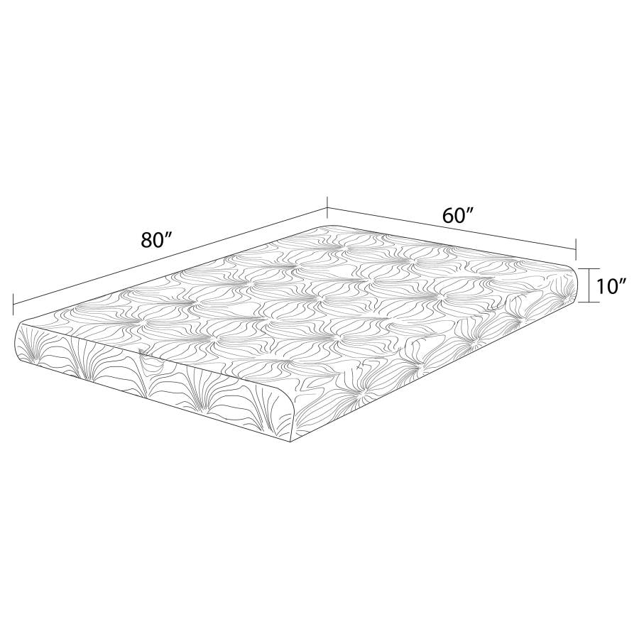 Key White 10" Queen Memory Foam Mattress - furniture place usa
