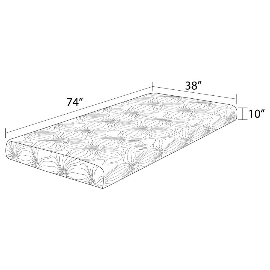 Key White 10" Twin Memory Foam Mattress - furniture place usa