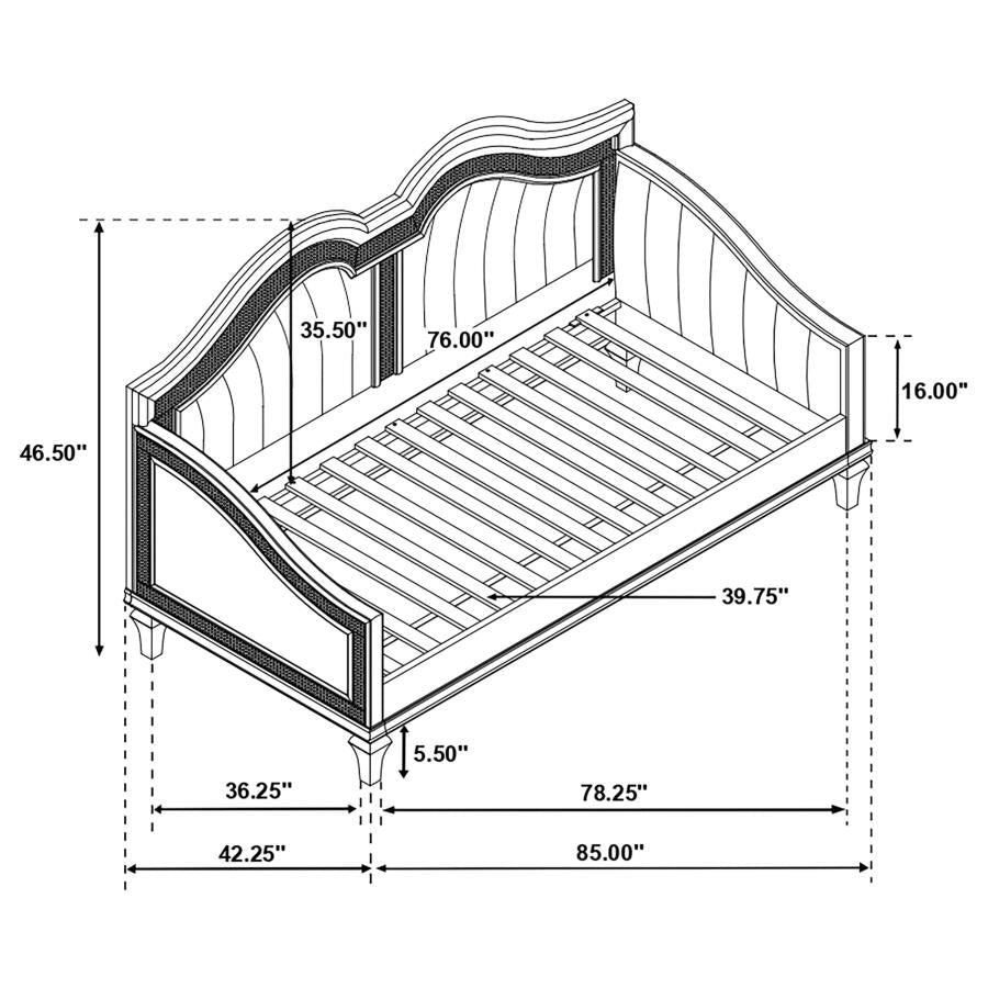 Evangeline Ivory Twin Daybed - furniture place usa