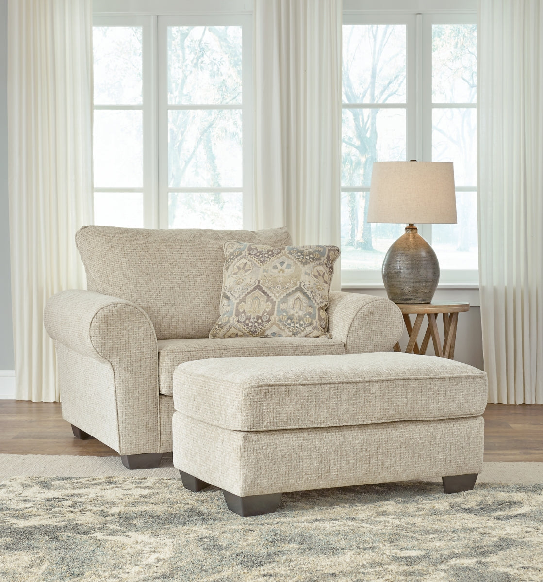 Haisley Chair and Ottoman - furniture place usa