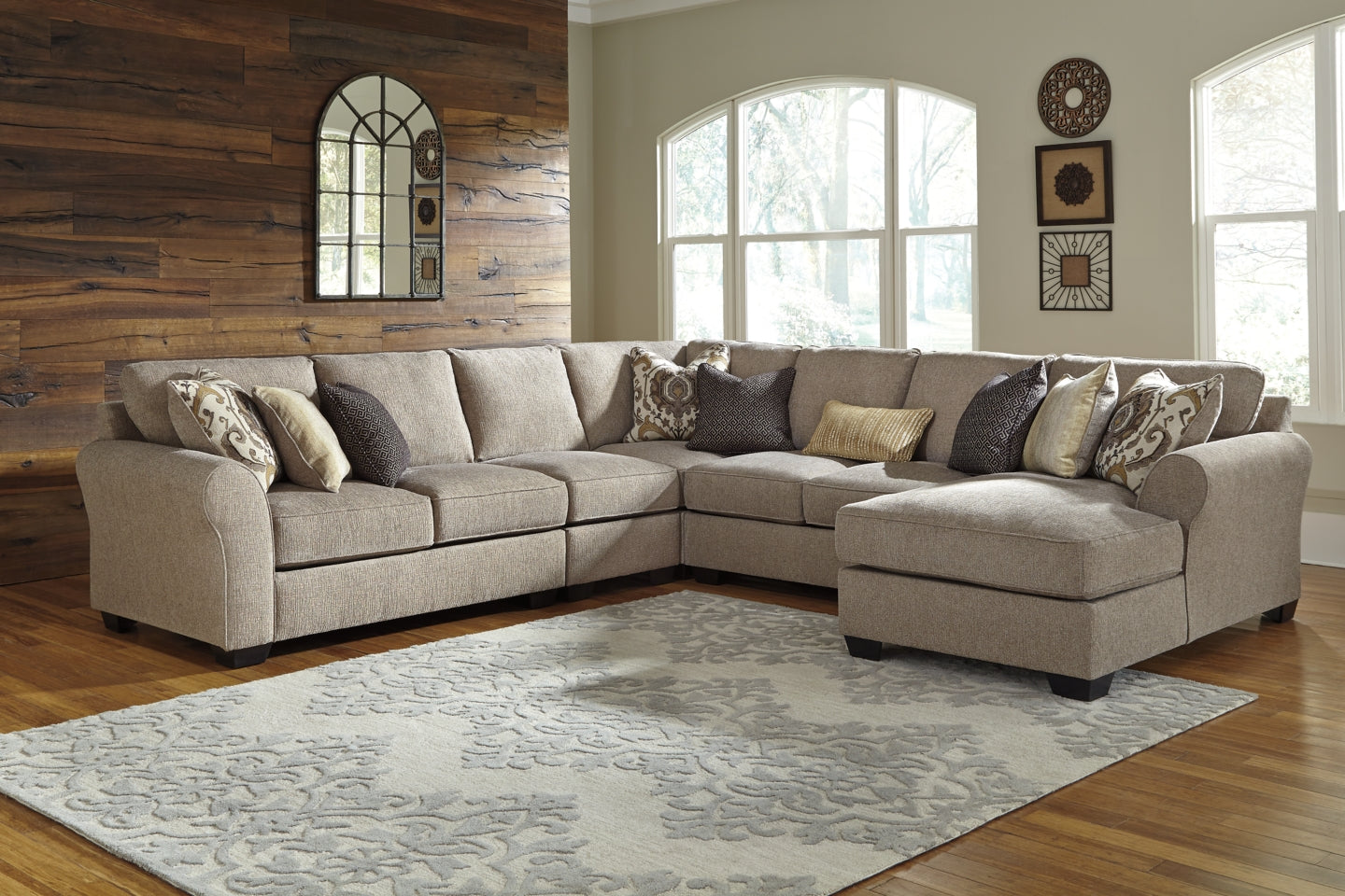 Pantomine 5-Piece Sectional with Ottoman - PKG010947 - furniture place usa