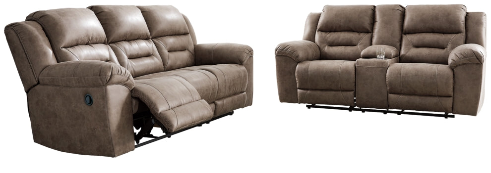 Stoneland Reclining Sofa and Loveseat - furniture place usa