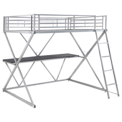 Hyde Silver Full Workstation Loft Bed - furniture place usa