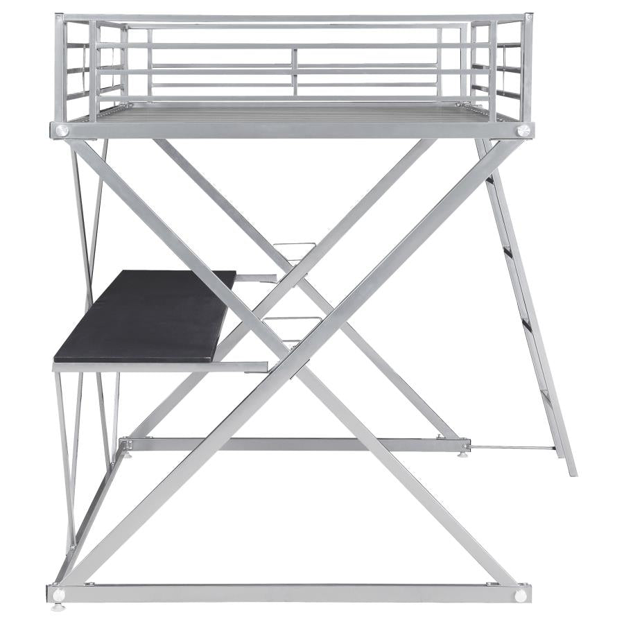 Hyde Silver Full Workstation Loft Bed - furniture place usa
