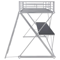 Hyde Silver Twin Workstation Loft Bed - furniture place usa
