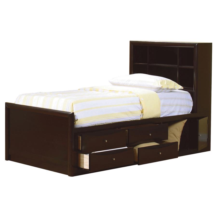 Phoenix Brown Full Storage Bed - furniture place usa