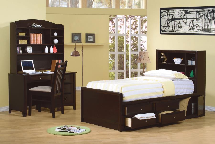 Phoenix Brown Full Storage Bed - furniture place usa