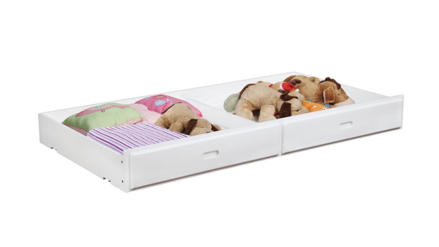 Chapman White Storage Trundle - furniture place usa