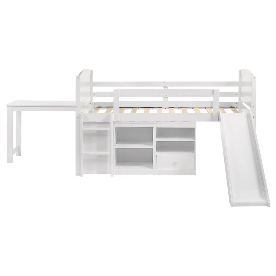 Millie White Twin Workstation Loft Bed - furniture place usa