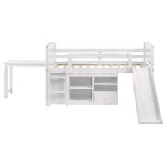 Millie White Twin Workstation Loft Bed - furniture place usa