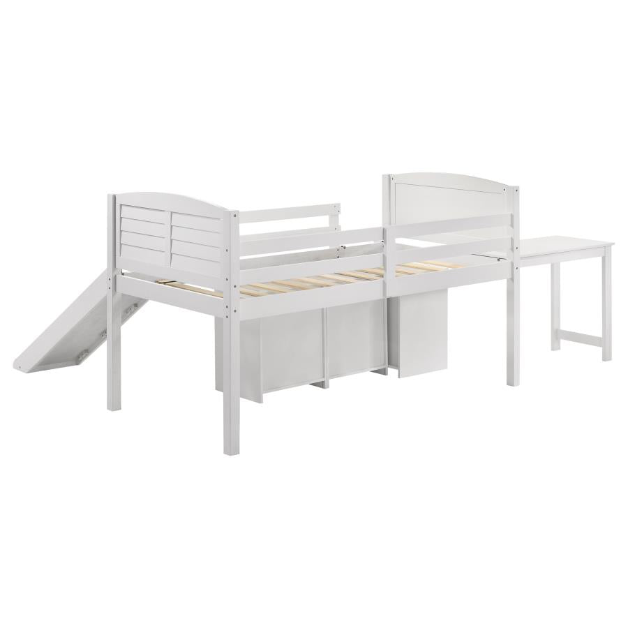 Millie White Twin Workstation Loft Bed - furniture place usa